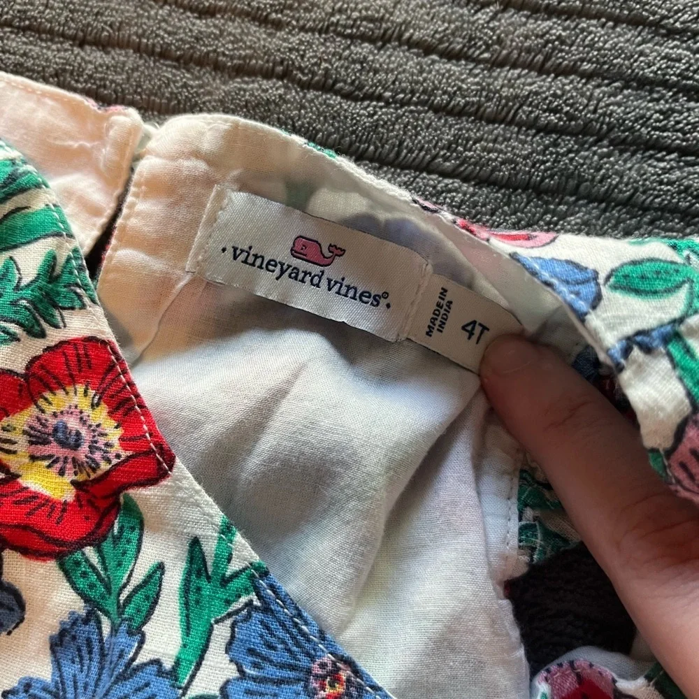 Vineyard Vines Girls' Floral Sundress in White, Red, Blue, Green